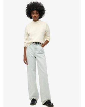 Superdry & Co Organic Cotton Wide Leg Jeans - White