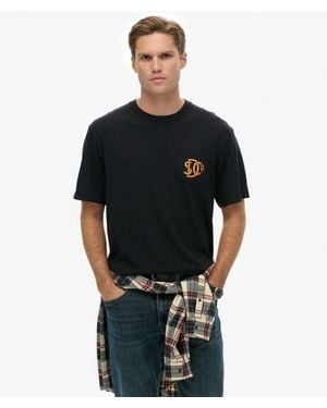 Superdry The Merchant Store - T-shirt Met Print - Zwart