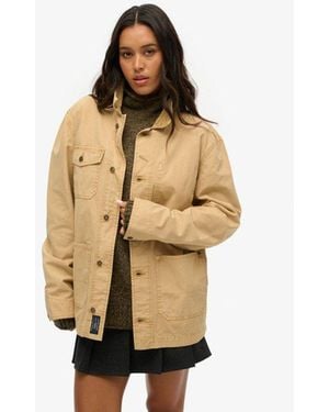 Superdry & Co Cotton The Merchant Store Oversized Work Jacket - Natural