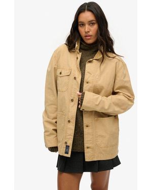 Superdry & Co Cotton The Merchant Store Oversized Work Jacket - Natural