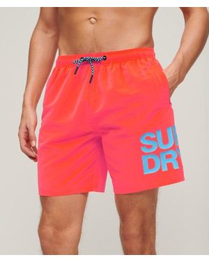 Superdry Sportswear Logo 17-inch Recycled Swim Shorts - Red