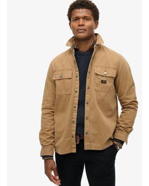 Superdry & Co Organic Cotton Canvas Workwear Overshirt - Natural
