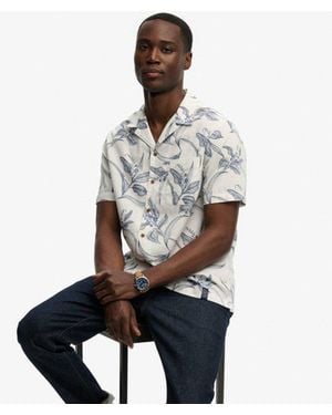 Superdry Vintage Loom Cabana Short Sleeve Shirt - White