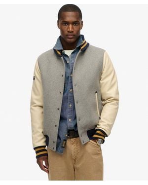 Superdry University Varsity Bomber Jacket - Grey