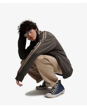 Superdry Bench X & Co Bench High Neck Stripe Track Top - Gray