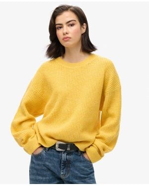Superdry & Co Brushed Crew Neck Jumper - Yellow