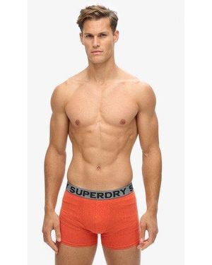 Superdry Organic Cotton Boxer Triple Pack - Red