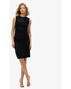 Superdry & Co Chevron Crochet Mini Dress - Black