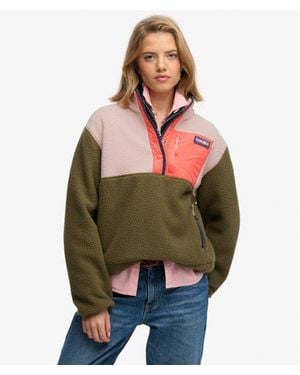 Superdry Color Block Fleece Pullover - Green