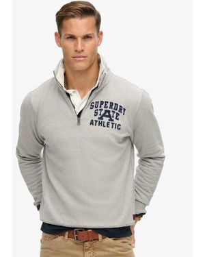 Superdry Vintage Athletic Zip Half-zip Jumper - Grey
