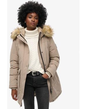 Superdry & Co Everest Faux Fur Parka Coat - Natural