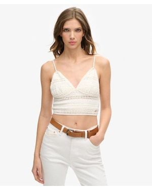 Superdry Jersey Lace Bralette - White