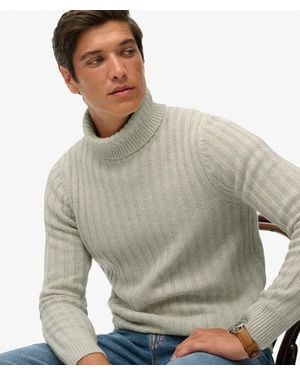 Superdry Homme Pull À Col Roulé Côtelé The Merchant Store Taille - Gris