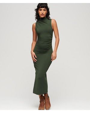 Superdry & Co Ruched Jersey Midi Dress - Green