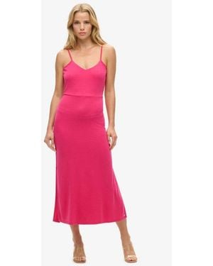 Superdry Modal Jersey Open Back Dress - Pink