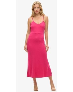 Superdry Modal Jersey Open Back Dress - Pink