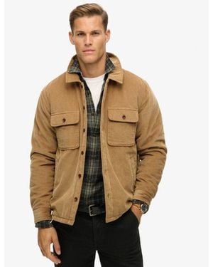 Superdry Surplus Cord Quilt Overshirt - Natural
