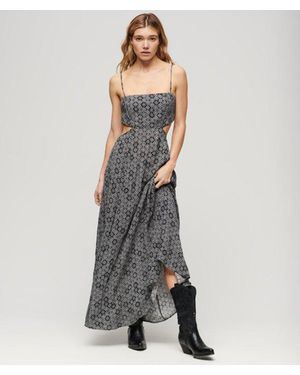 Superdry & Co Sheered Back Maxi Dress - Grey