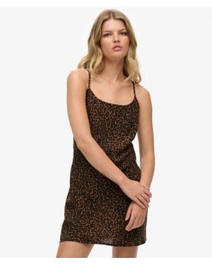 Superdry & Co Bias Cut Mini Slip Dress - Black