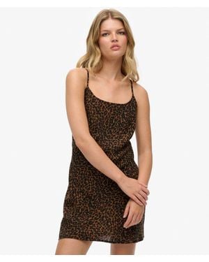 Superdry Bias Cut Mini Slip Dress - Black