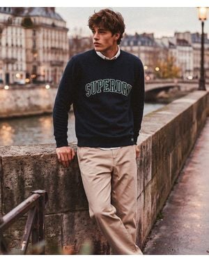Superdry & Co Athletic Applique Relaxed Crew Sweatshirt - Blue