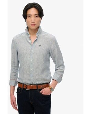 Superdry & Co Embroidered Vacation Linen Shirt - Grey