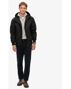 Superdry & Co Surplus Nylon Hooded Bomber Jacket - Black