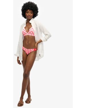 Superdry Cheeky Bikinibroekje Met Strepen - Wit