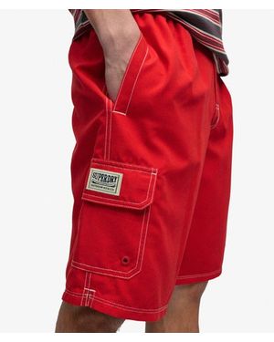 Superdry & Co Cargo 19-inch Boardshorts - Red