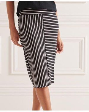 Superdry Classic Jersey Midi Skirt Stripe - Black