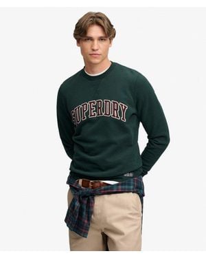 Superdry Homme Sweat Athletic Applique Coupe Décontractée Taille - Vert