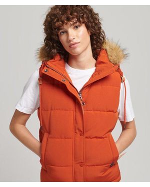 Superdry & Co Everest Faux Fur Gilet - Orange