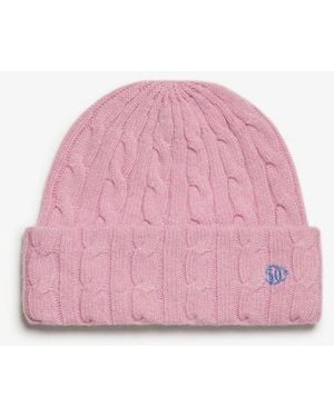 Superdry Premium Cable Knit Beanie Hat - Pink