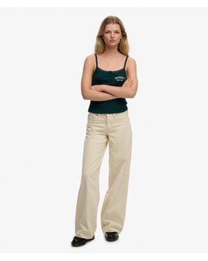 Superdry & Co Mid Rise baggy Trousers - Natural
