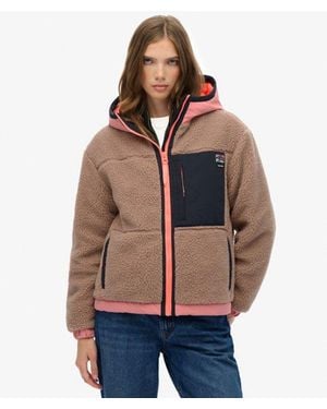 Superdry & Co Vintage Sherpa Fleece Jacket - Brown