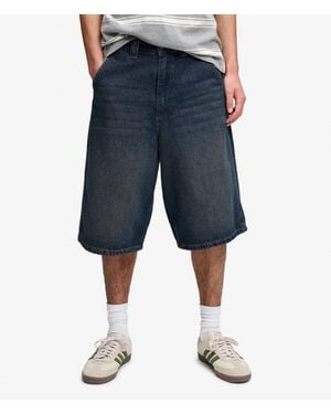 Superdry & Co Oversized Washed Denim Shorts - Blue