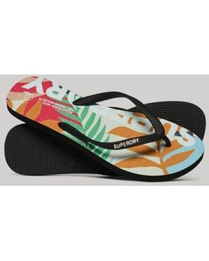 Superdry Ladies Logo Vegan Flip Flops - Metallic