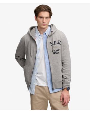 Superdry & Co Applique Relaxed Zip Hoodie - Blue