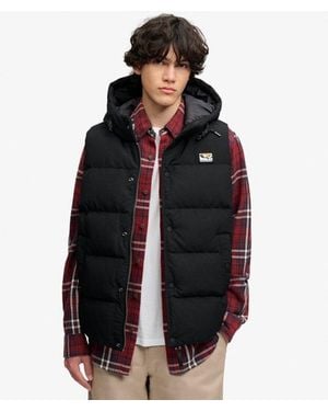 Superdry Hooded Short Everest Gilet - Black