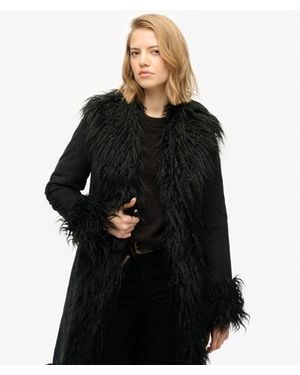 Superdry & Co Long Afghan Coat - Black
