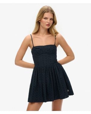 Superdry & Co Broderie Cami Mini Dress - Blue