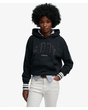 Superdry & Co Country Club Varsity Hoodie - Black