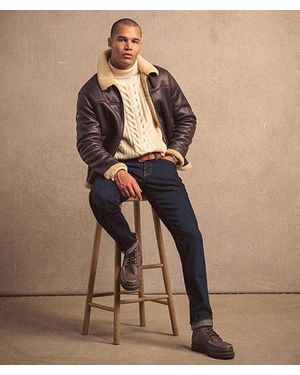 Superdry Faux Shearling Aviator Jacket - Natural