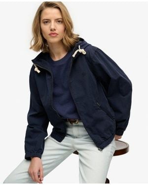 Superdry & Co Hooded Washed Twill Jacket - Blue