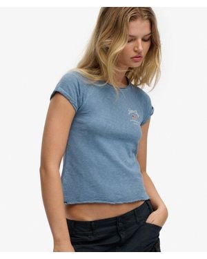 Superdry & Co Athletic Essentials Slub Graphic T-shirt - Blue