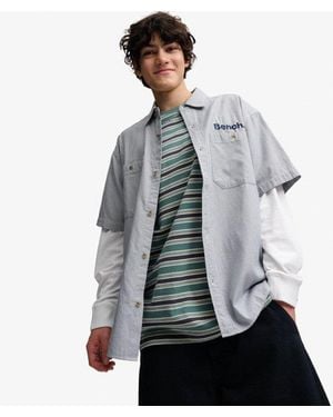 Superdry Bench X & Co Bench Mechanic Short Sleeve Boxy Shirt - Gray