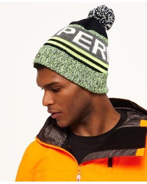 Superdry Redford Logo Beanie Fluro Lime Mix - Green