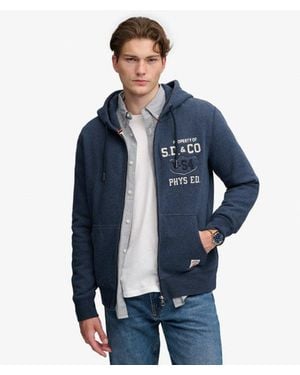 Superdry & Co Applique Relaxed Zip Hoodie - Blue