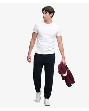 Superdry Homme Pantalon De Jogging Logo Coupe Ajustée Taille - Blanc