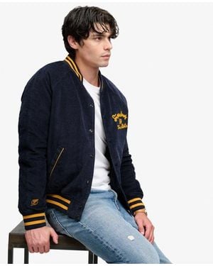Superdry & Co Cord Varsity Bomber Jacket - Blue